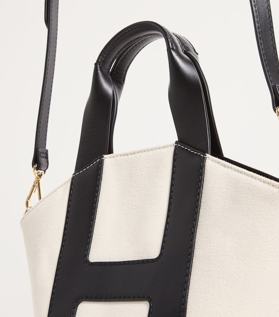 Harrods Grab Canvas Tote Bag BLACK
