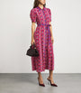 Saloni Multi Silk Floral Vanessa D Midi Dress