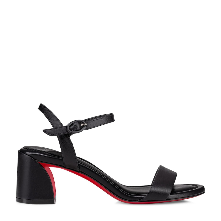 Christian Louboutin Black Miss Jane Nappa Leather Heeled Sandals 55