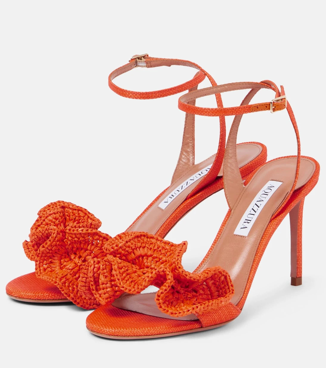 Aquazzura - Noches Tropicales 85 raffia sandals