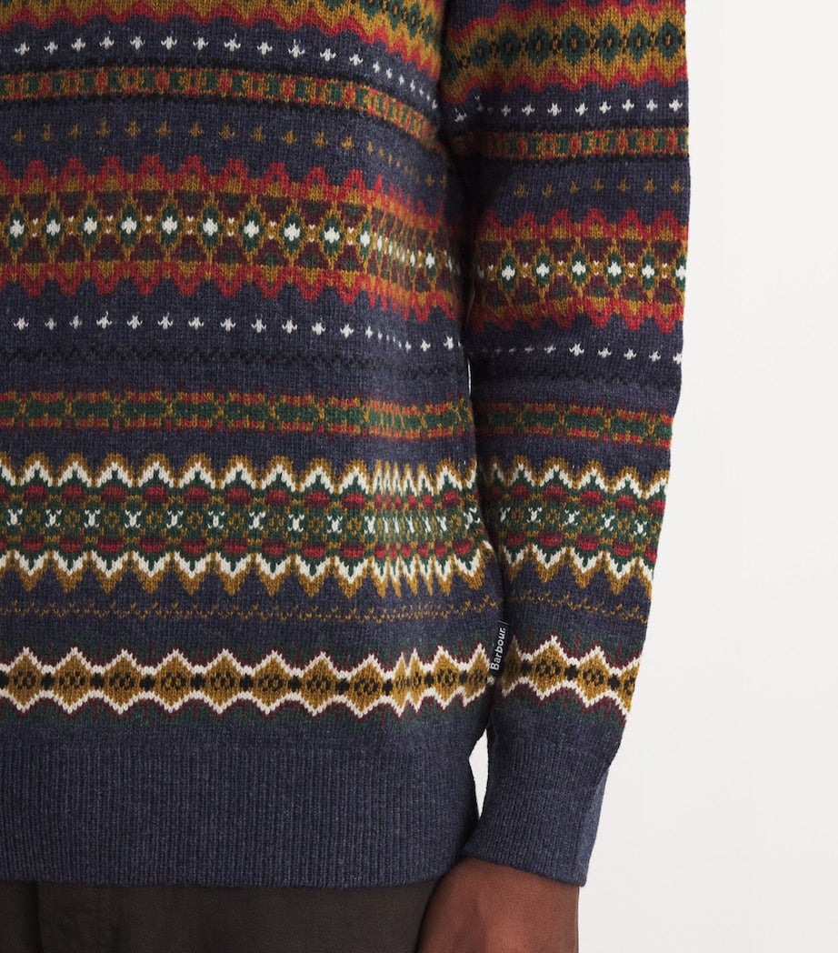Barbour Wool Fair Isle Sweater NAVY MARL