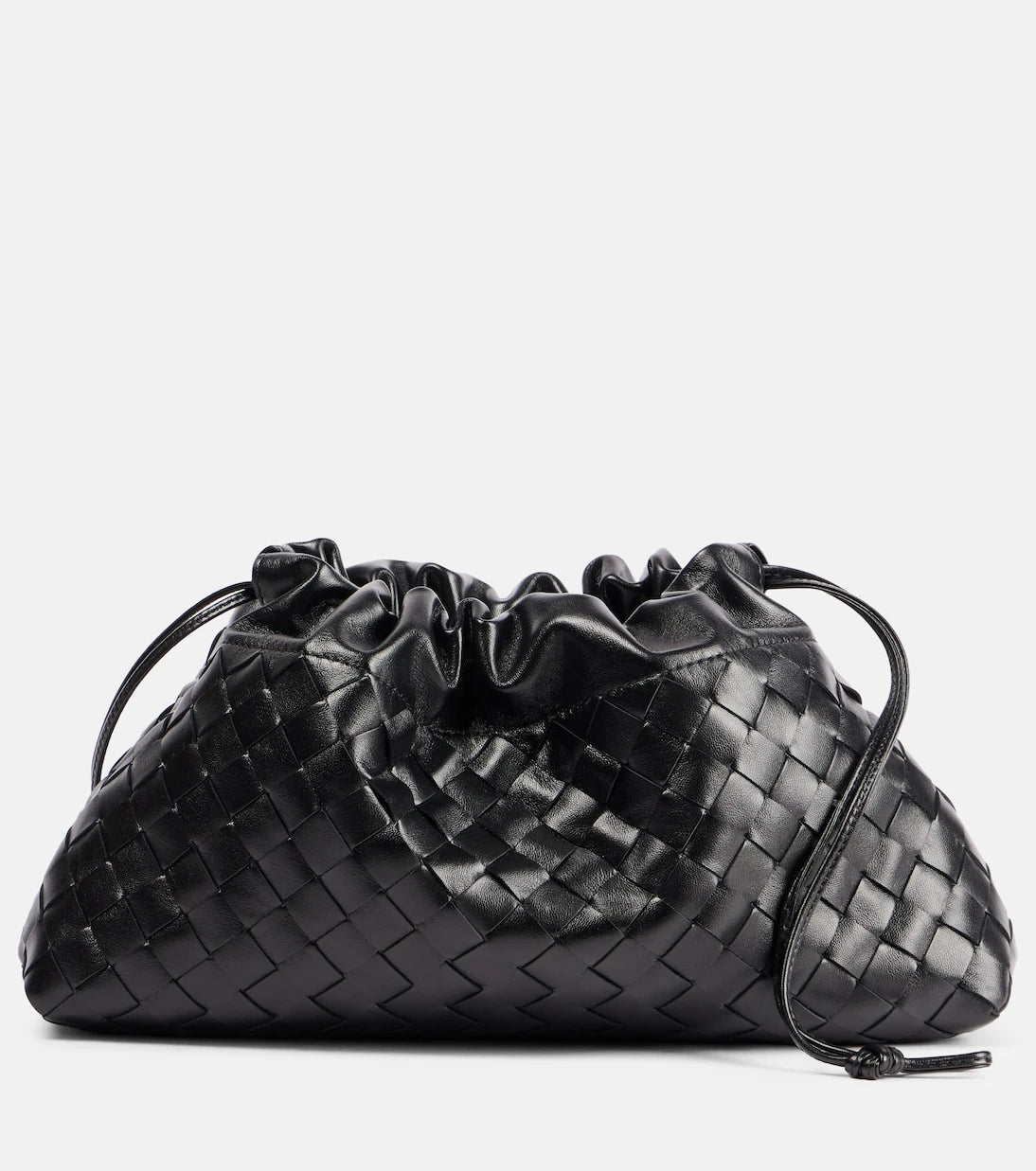 Bottega Veneta - حقيبة يد كلاتش متوسطة من الجلد Dustbag Soirée
