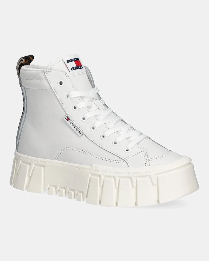 Tommy Jeans TJW VULC FLATFORM LEOPARD Deri Spor Ayakkabı