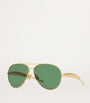 Bottega Veneta Gold BV1305S Green-Tinted Sunglasses