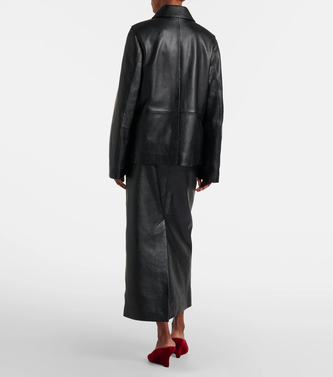 Toteme - Leather midi skirt