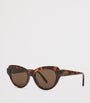 LOEWE Brown Acetate Swan Slim Sunglasses