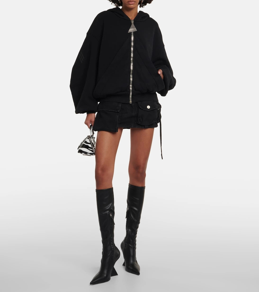 The Attico - Low-rise cargo denim miniskirt