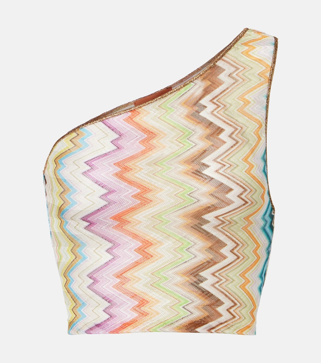 Missoni - توب قصير بكتف واحد بنقشة متعرجة