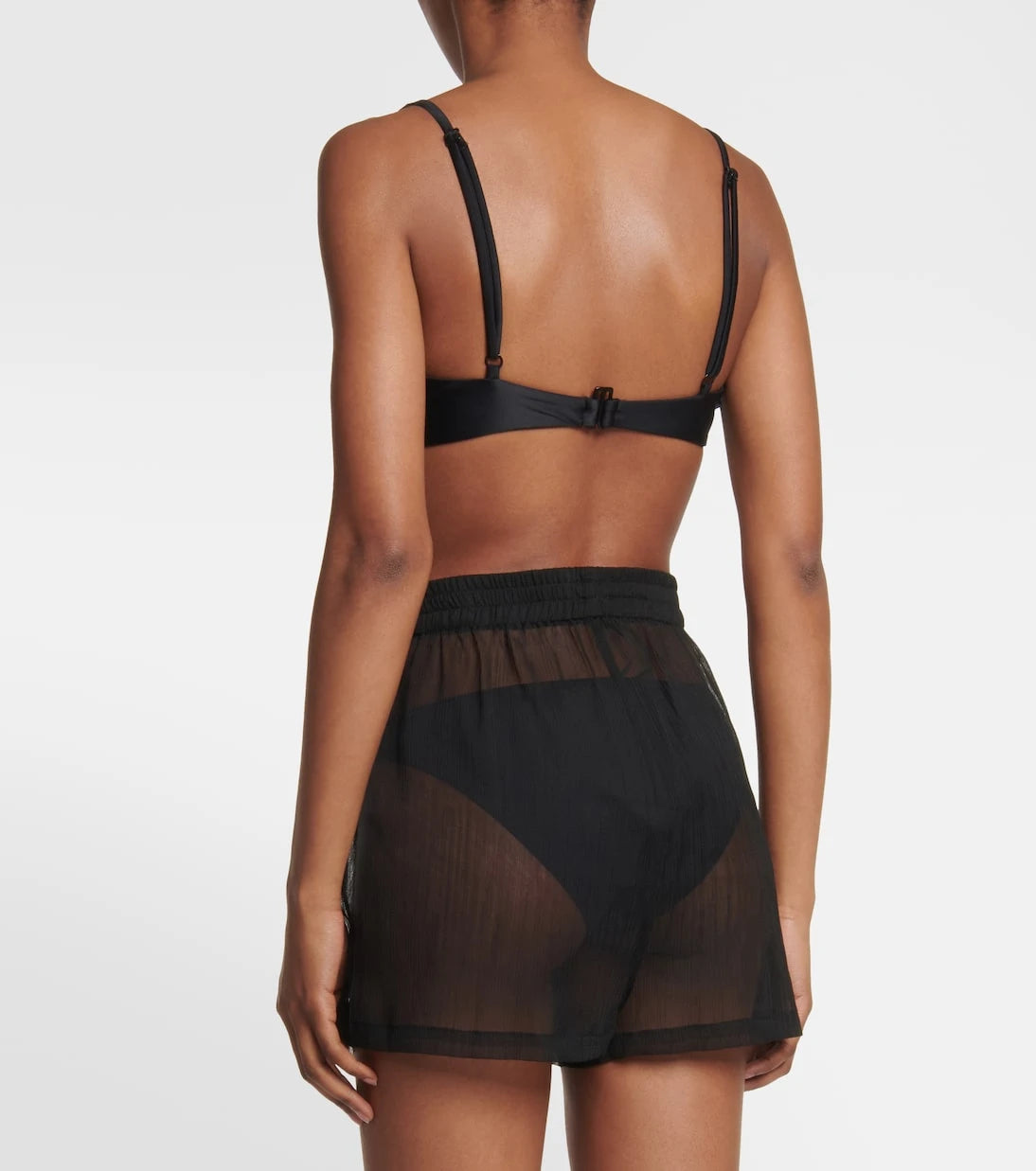 Jade Swim - Sheer high-rise shorts