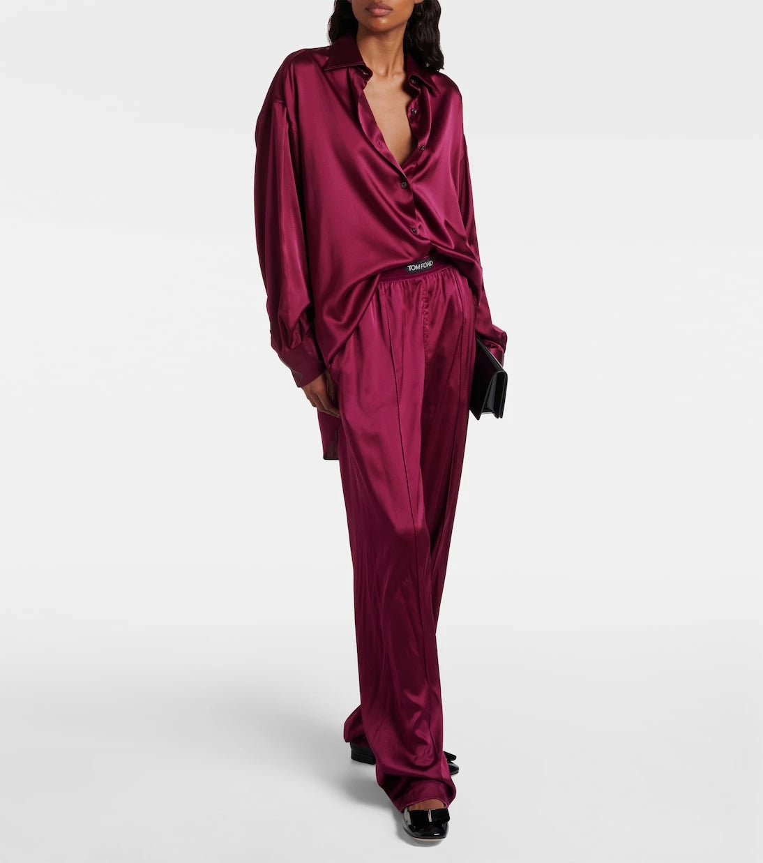 Tom Ford - Audrey bow-detail patent leather ballet flats