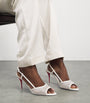 Christian Louboutin White Miss Z Embellished Slingback Sandals 80