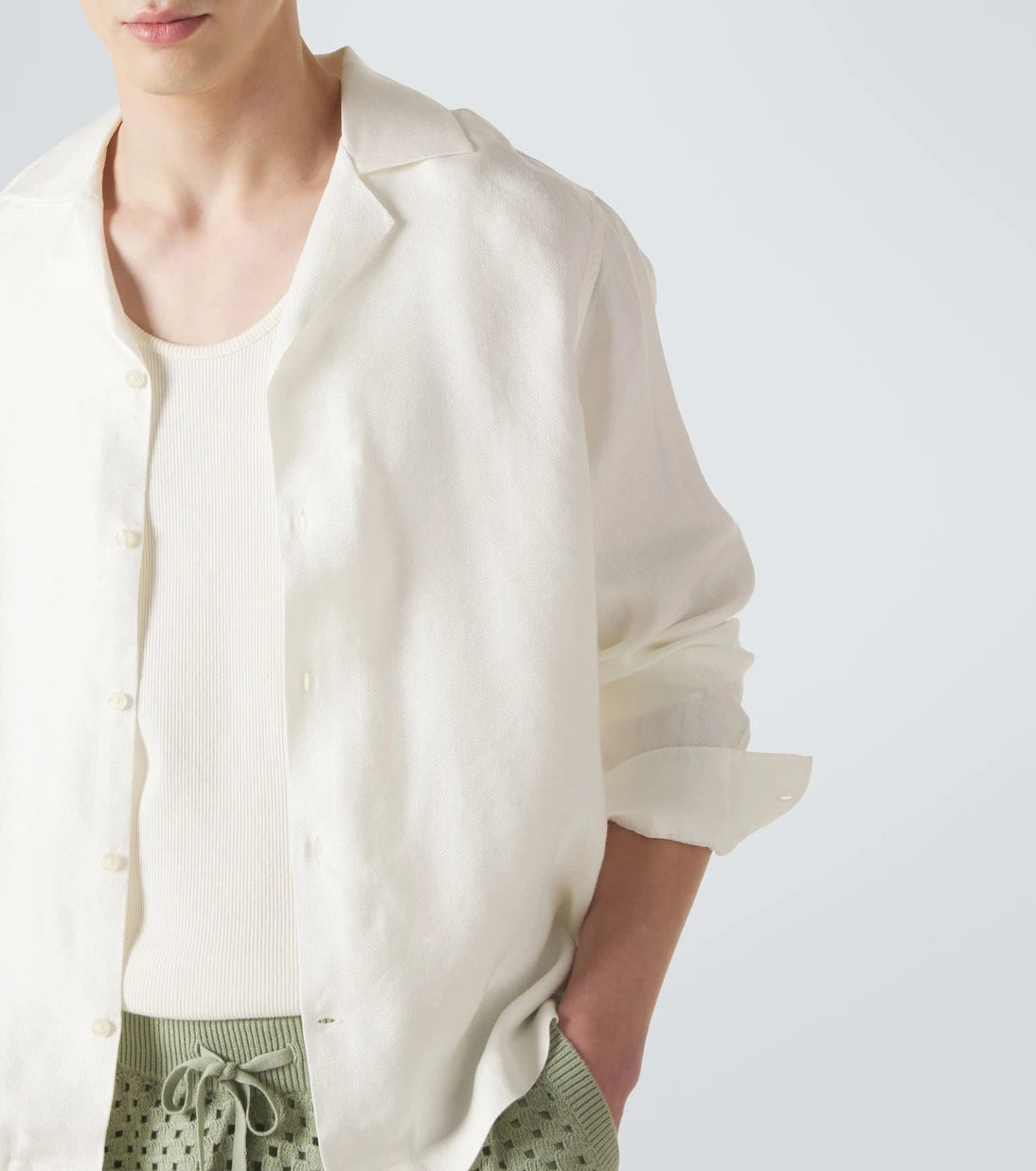 Frescobol Carioca - Safra linen-blend shirt