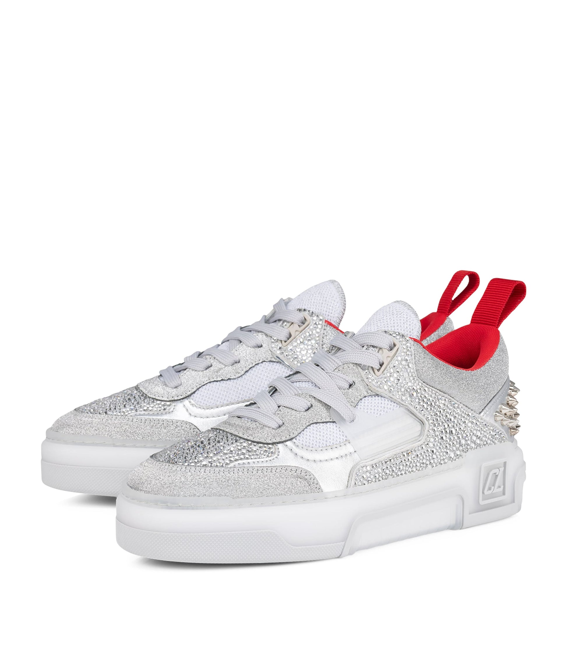 Christian Louboutin Silver Astroloubi Donna Strass Sneakers