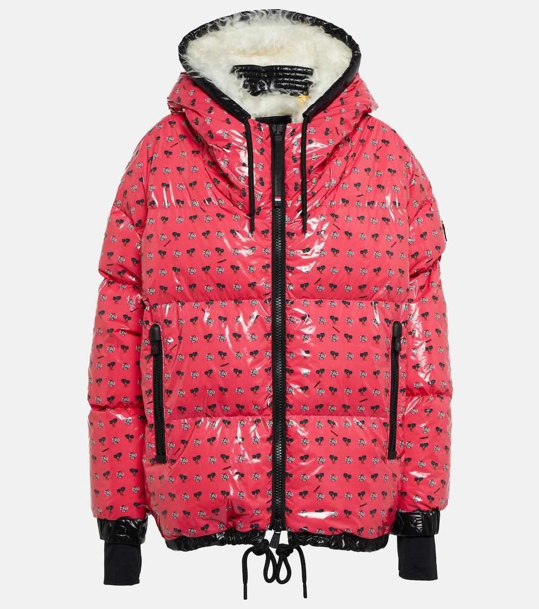 Moncler Grenoble - جاكيت تزلج إيشيل مبطّن بالريش بطبعة