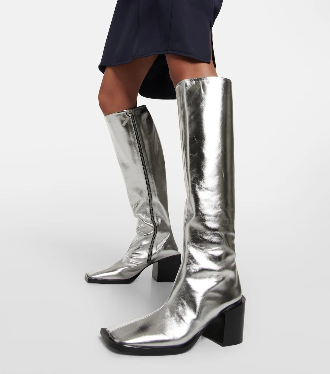 Jil Sander - Metallic leather knee-high boots