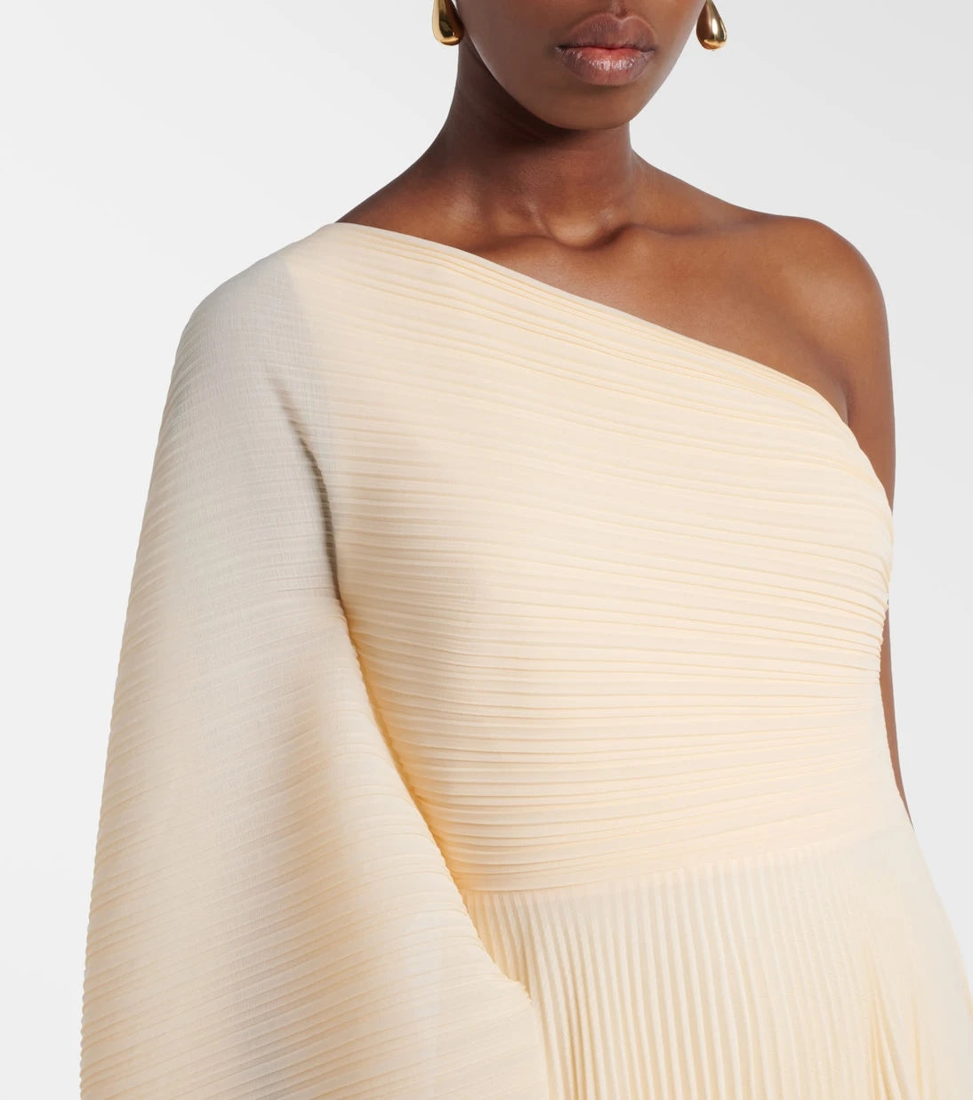 Solace London - Maci pleated one-shoulder gown