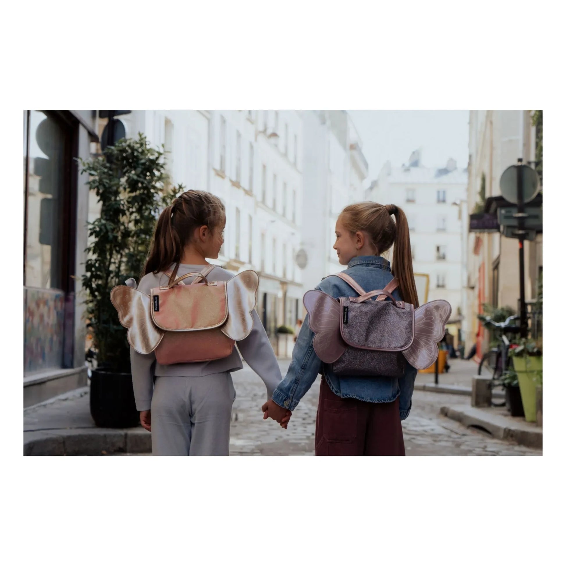 Caramel & Cie - Iridescent Butterfly satchel | Coral
