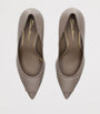 Grey Leather Sibille Pumps 85