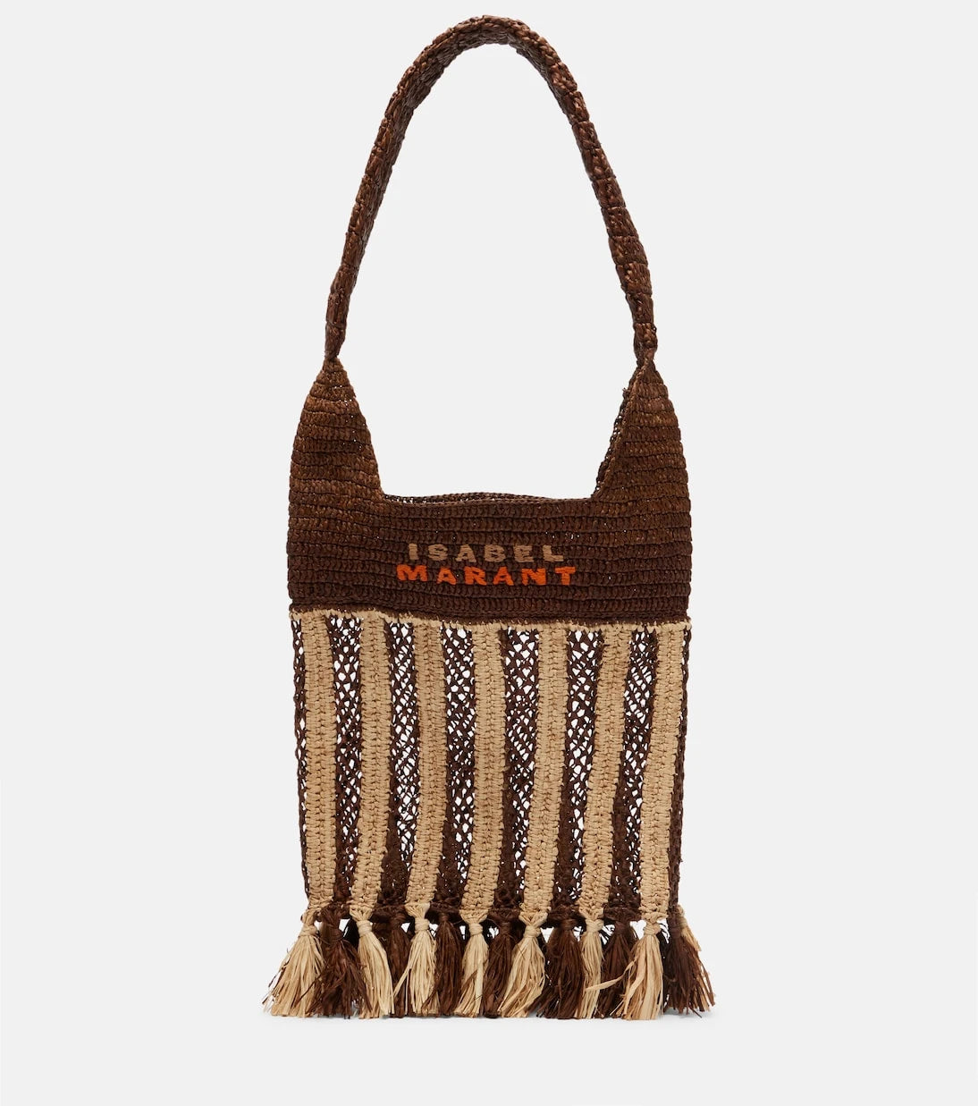 Isabel Marant - Praia striped raffia tote bag
