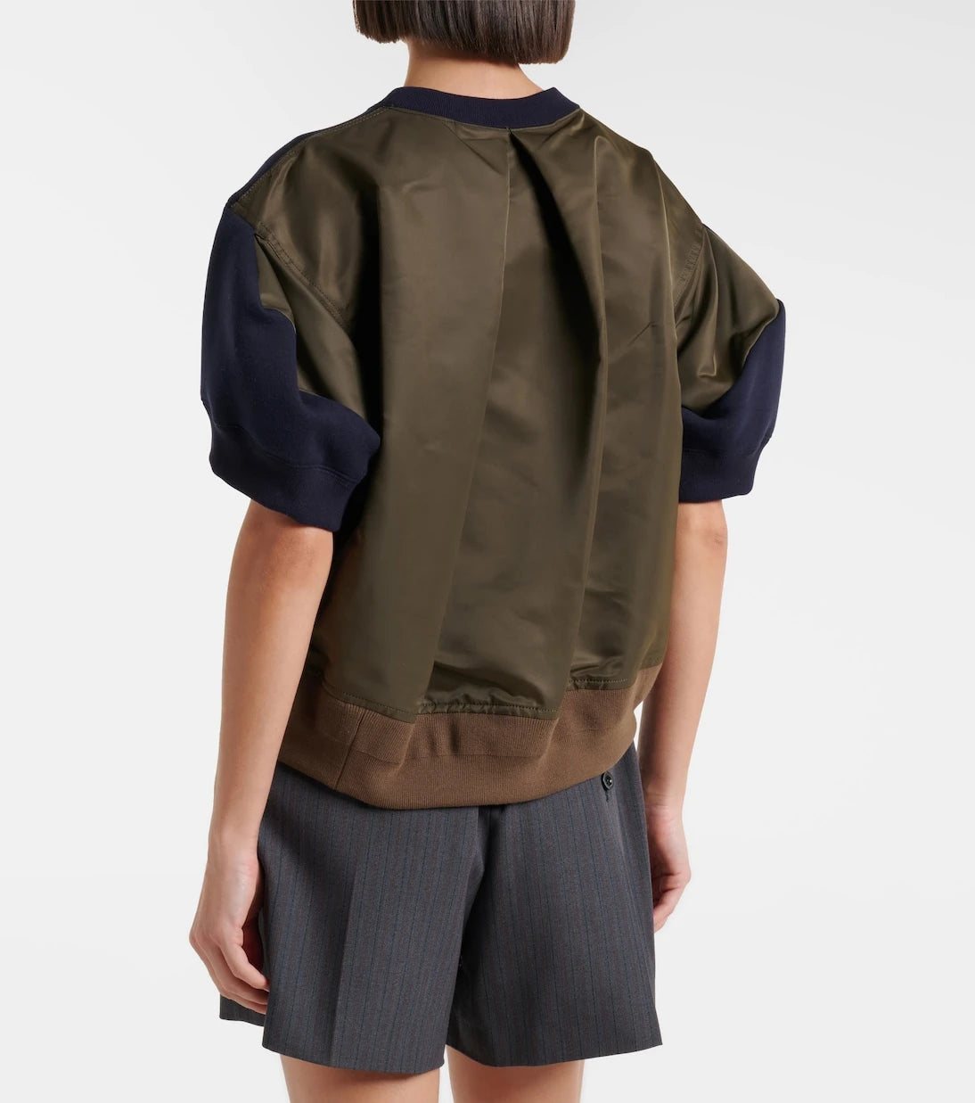 Sacai - سويت شيرت من مزيج القطن والتويل