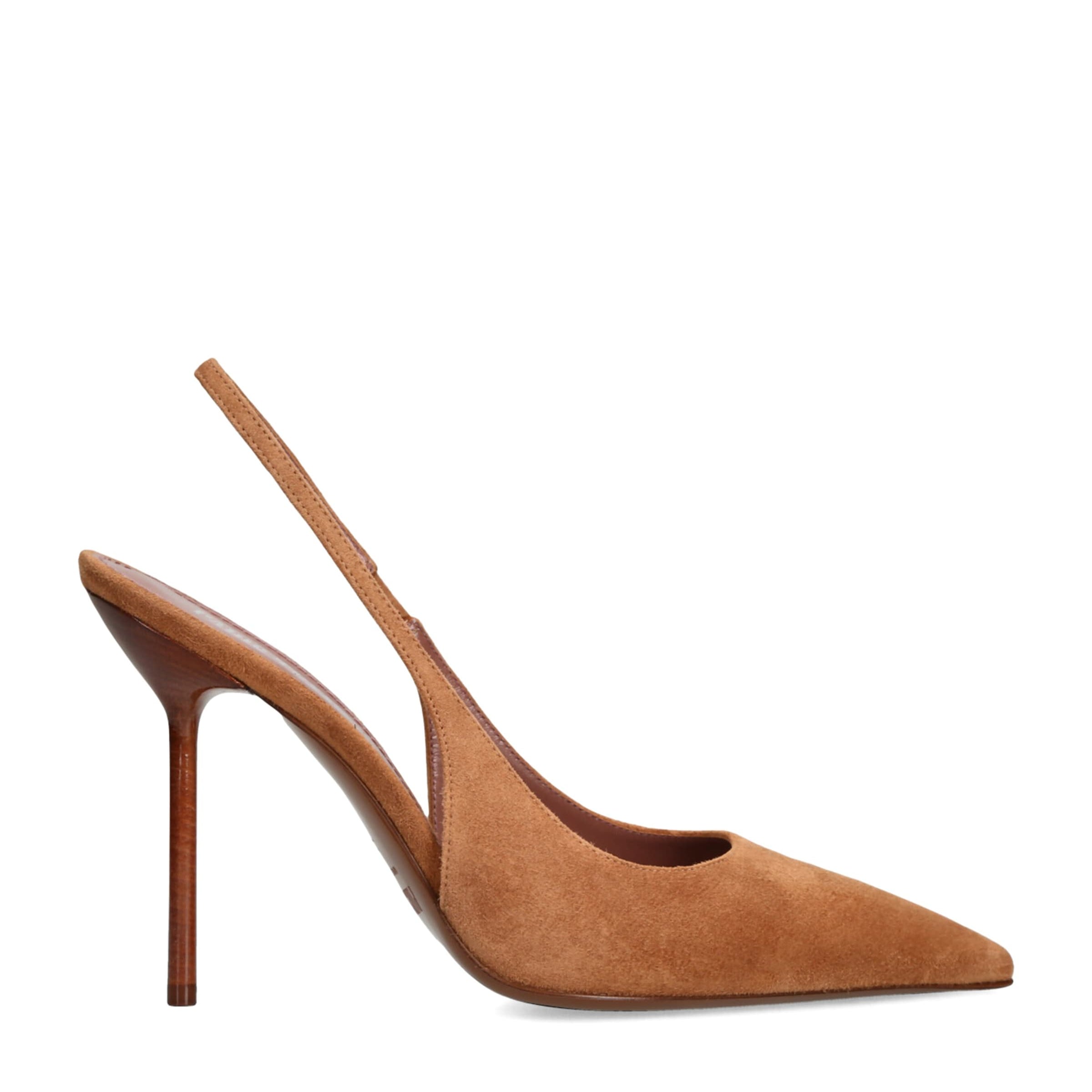 Beige Suede Lidia Slingback Pumps 105