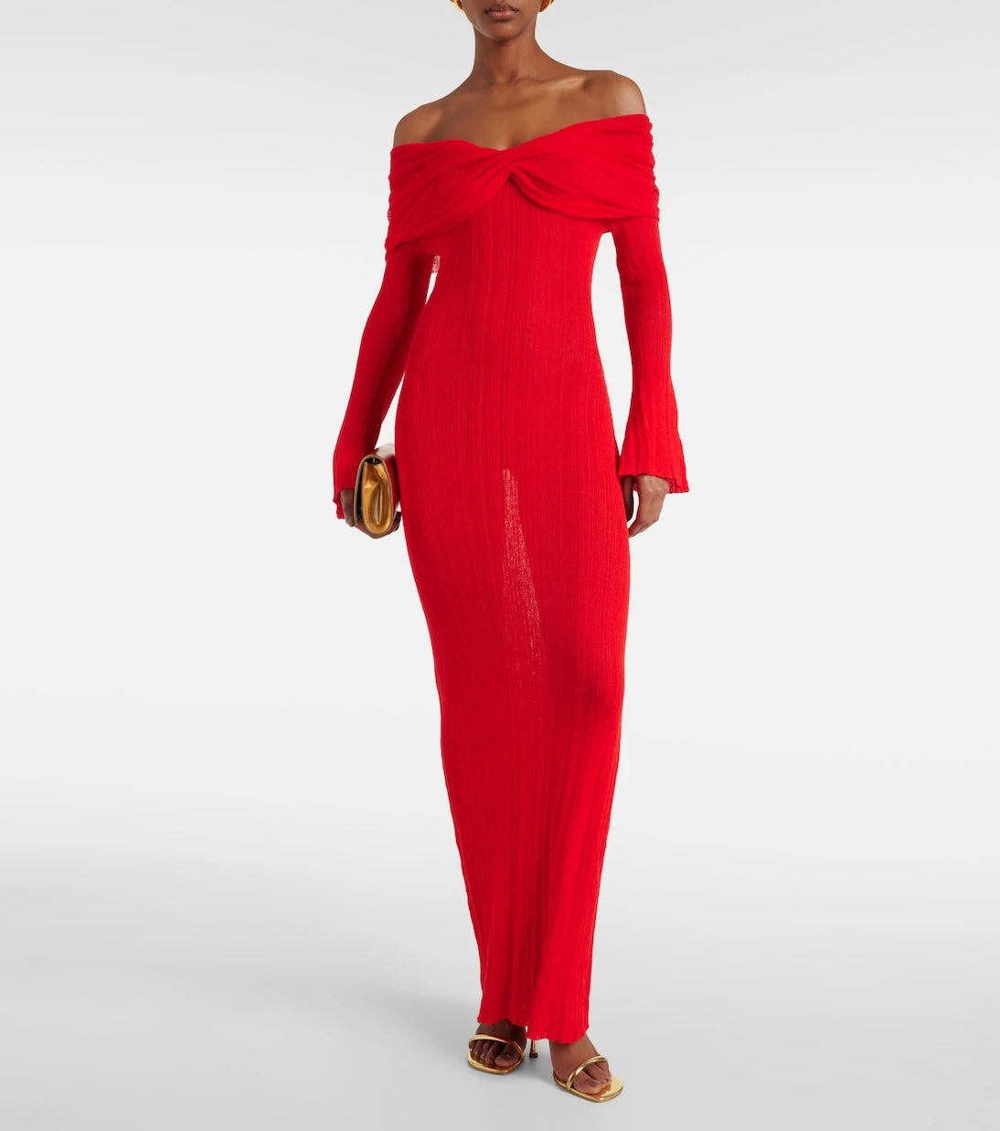 Aya Muse - Off-shoulder linen-blend maxi dress