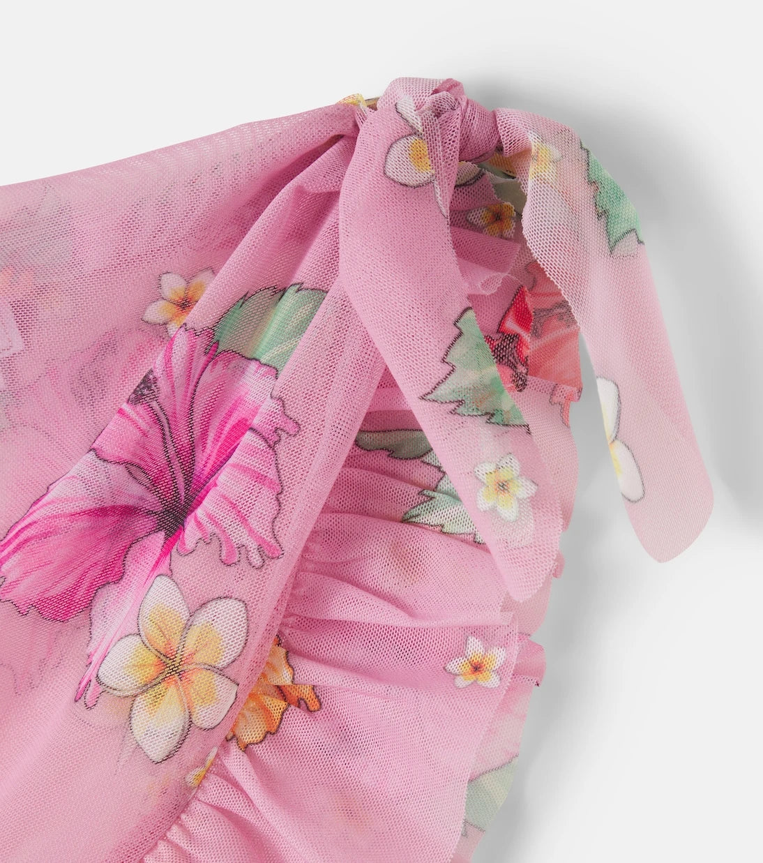 Monnalisa - Floral tulle wrap skirt