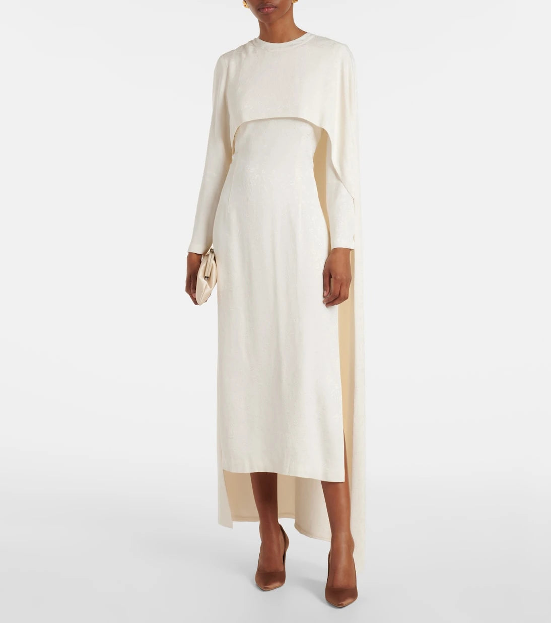 Markarian - Felice caped jacquard midi dress
