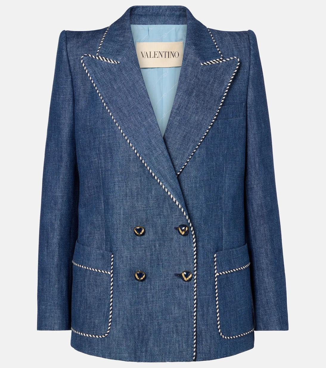 Valentino - Double-breasted chambray blazer