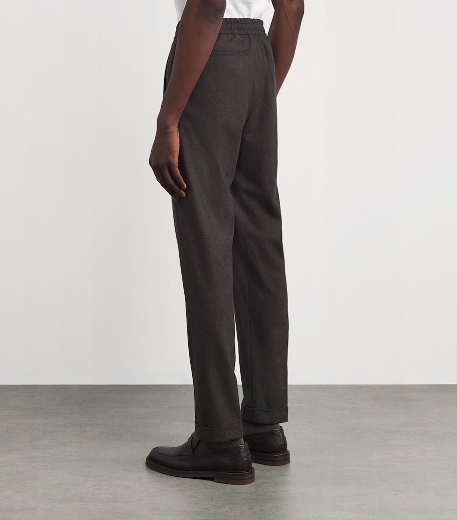Marco Pescarolo Wool Micro-Check Drawstring Trousers