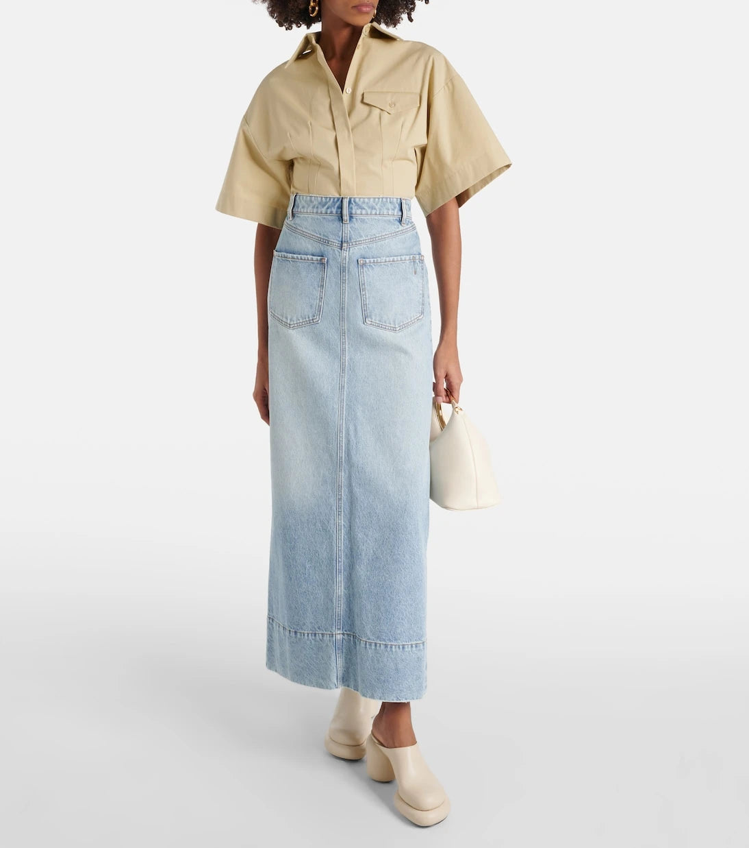 Sportmax - Piave denim maxi skirt