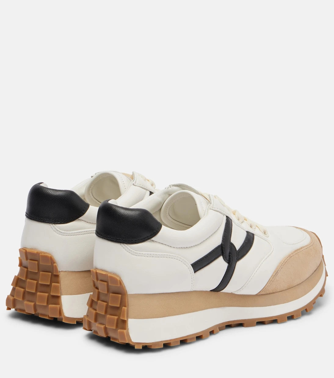 Veronica Beard - Valentina suede-trimmed leather sneakers