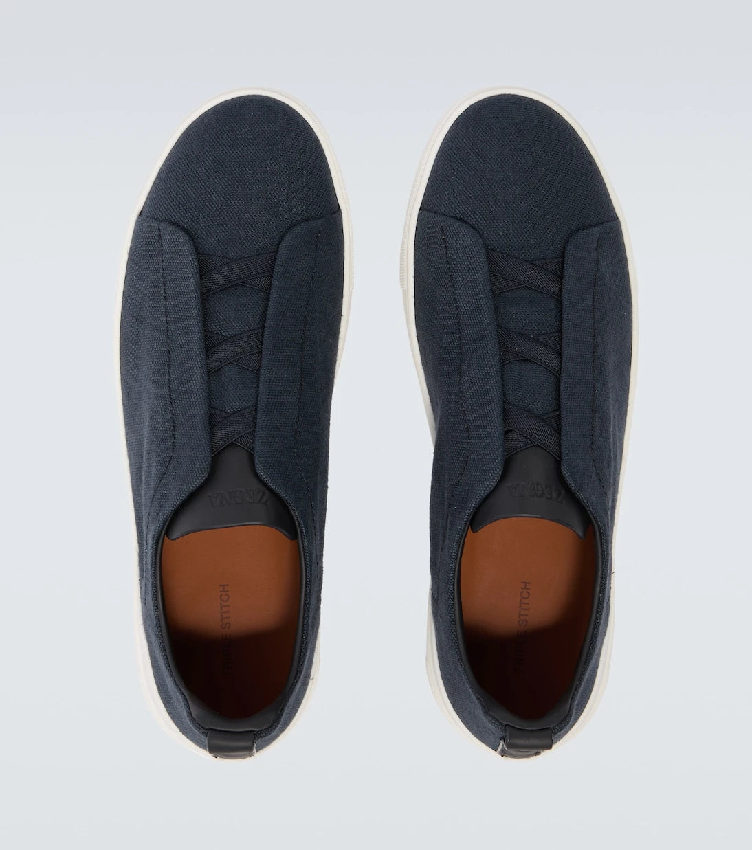 Zegna - حذاء رياضي قماشي سهل الارتداء Triple Stitch