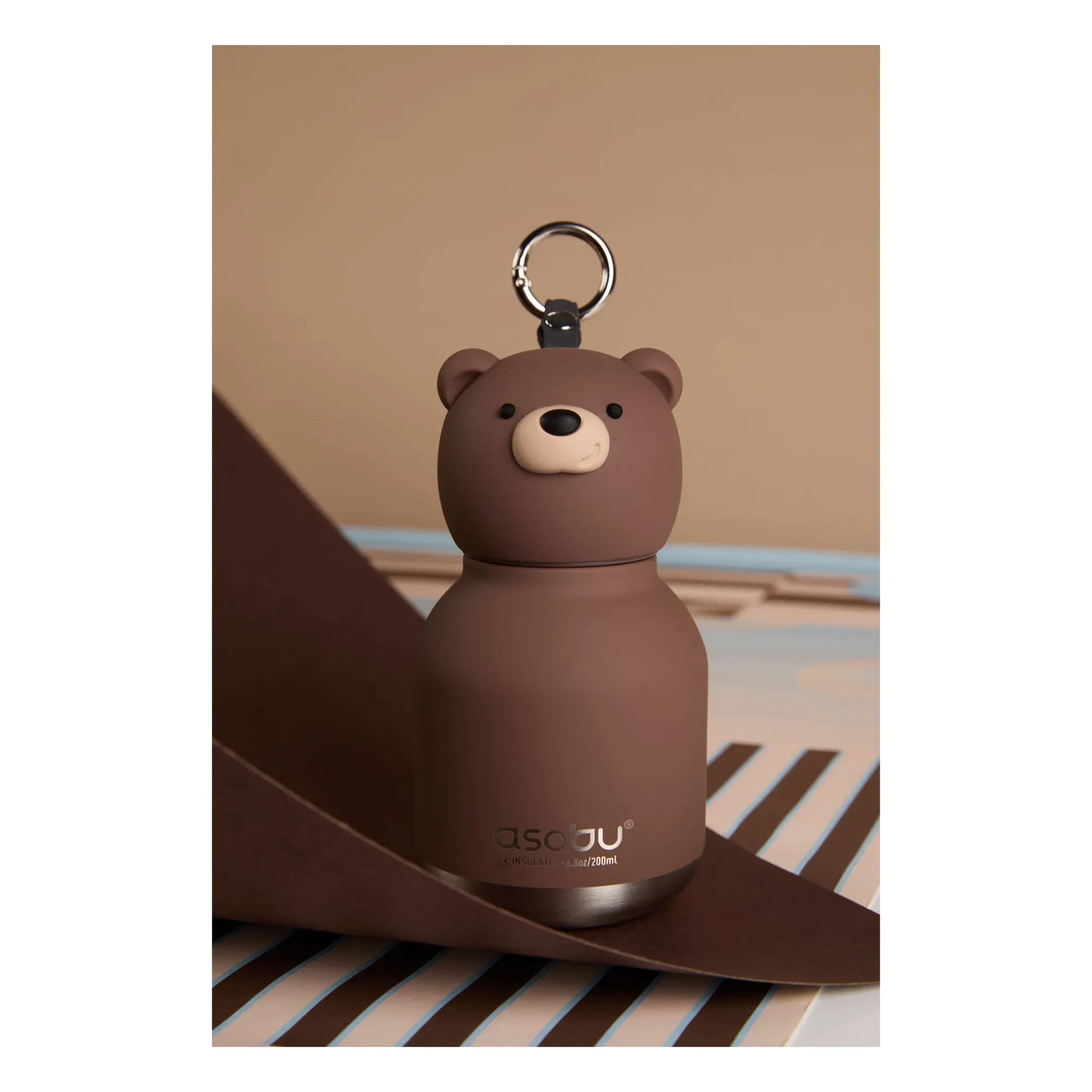 Asobu - Brown Bear stainless steel mini flask | Brown