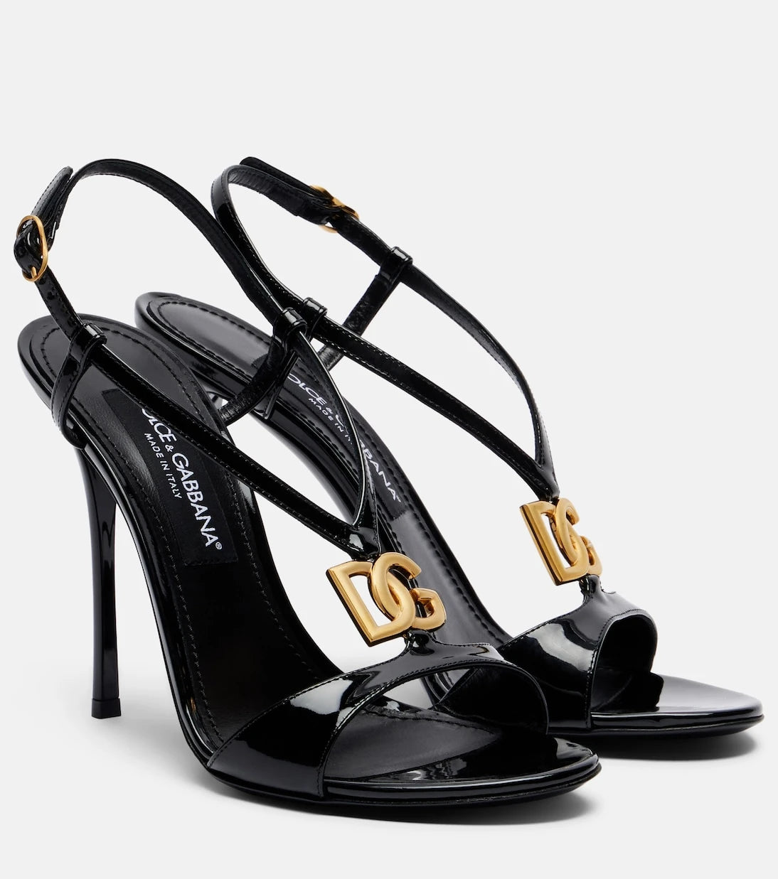 Dolce&Gabbana - DG patent leather slingback sandals