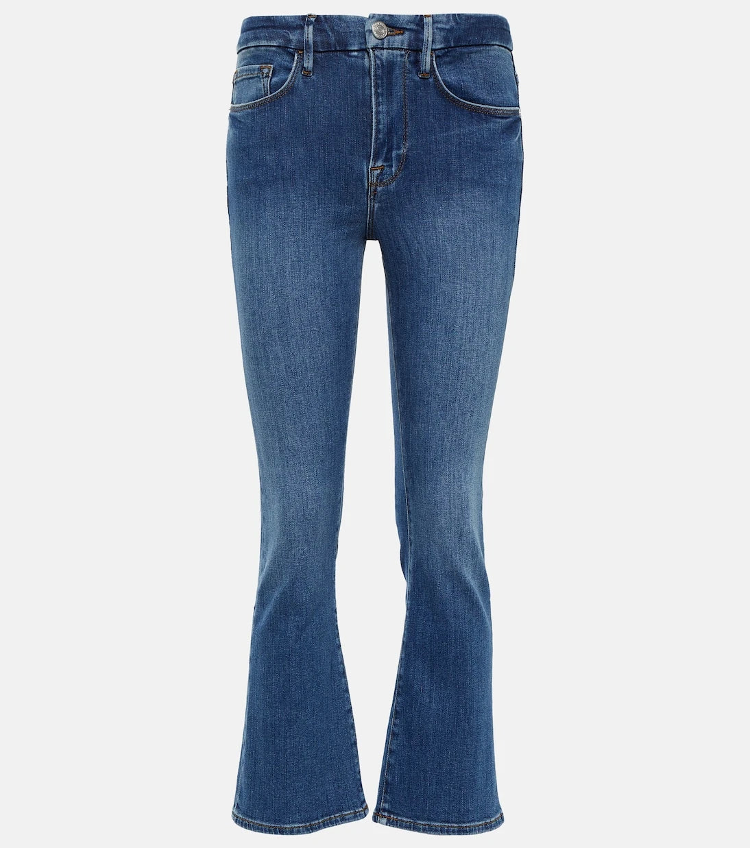 Frame - بنطال جينز Le Crop Mini bootcut بخصر متوسط الارتفاع