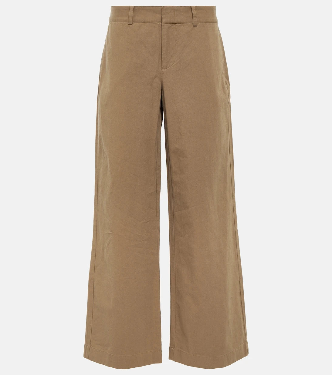 Vince - High-rise cotton twill wide-leg pants