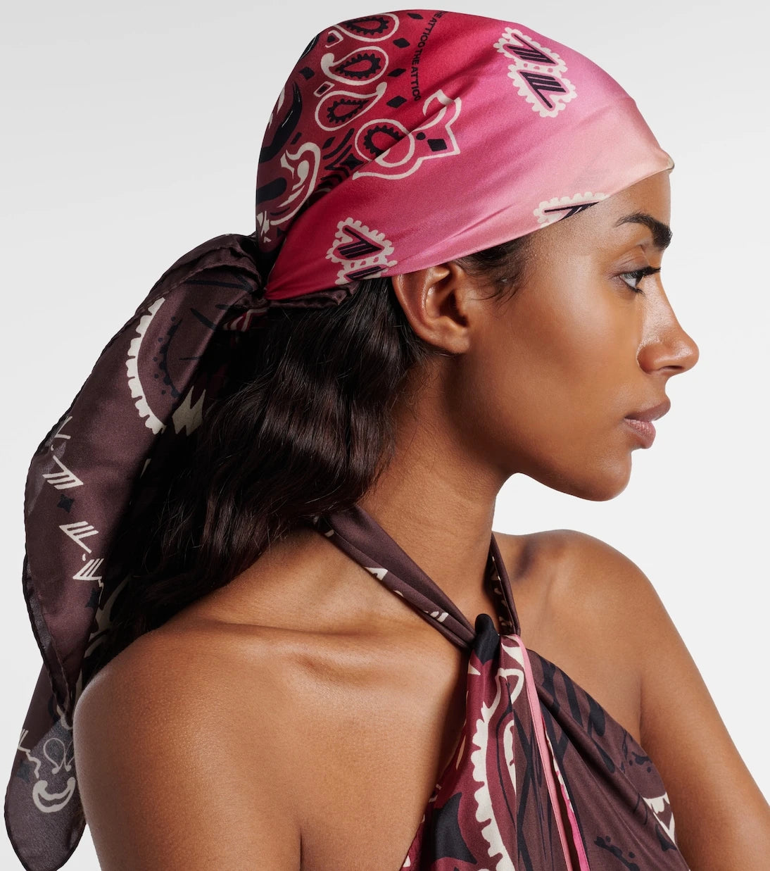 The Attico - Printed silk scarf