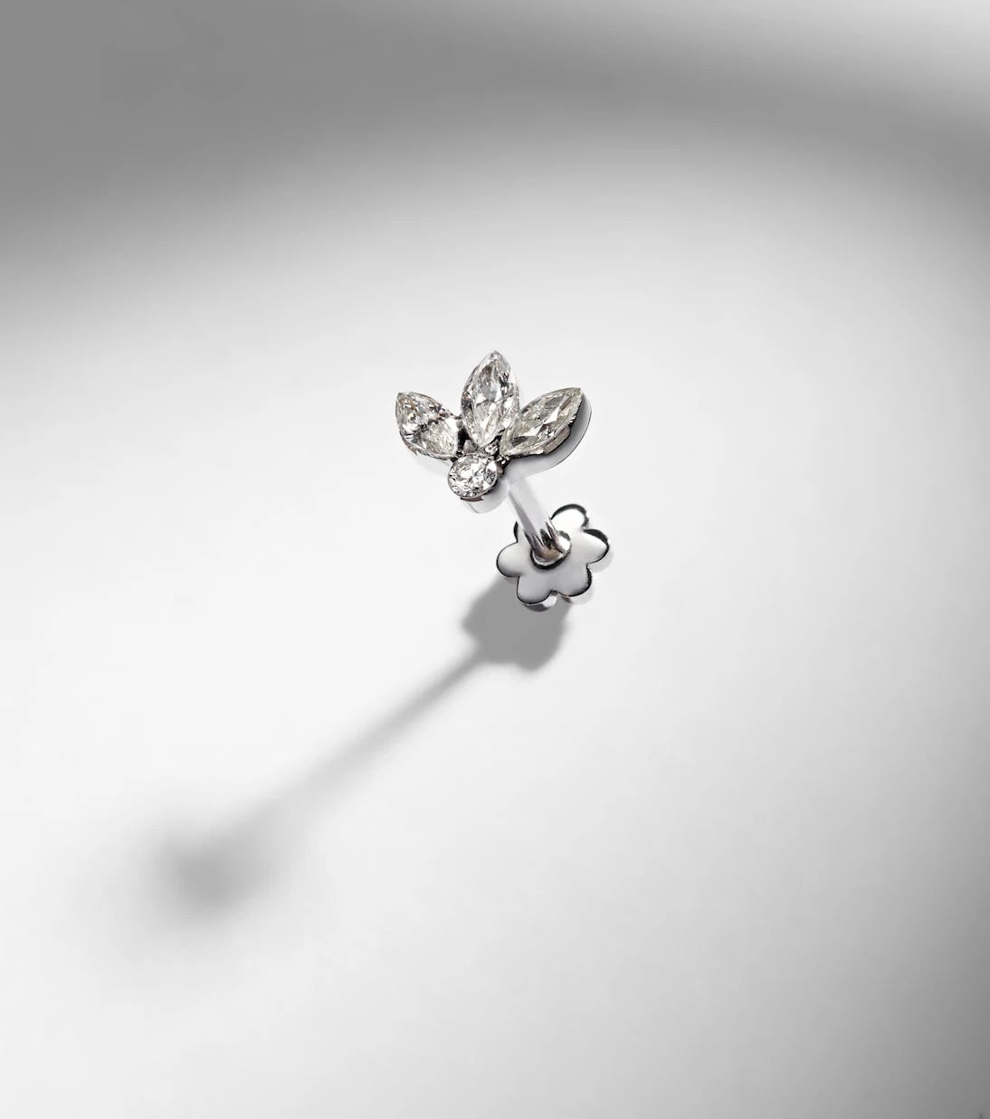 Maria Tash - Lotus 18kt white gold single earring with diamonds