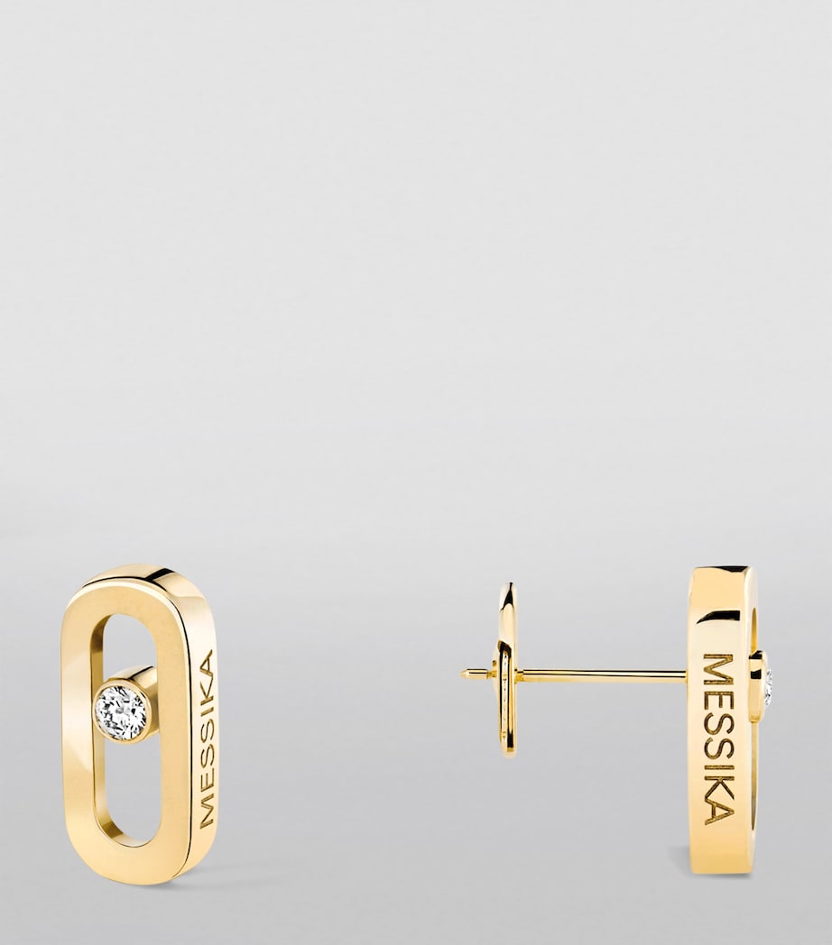 Yellow Gold and Diamond Move Uno Earrings