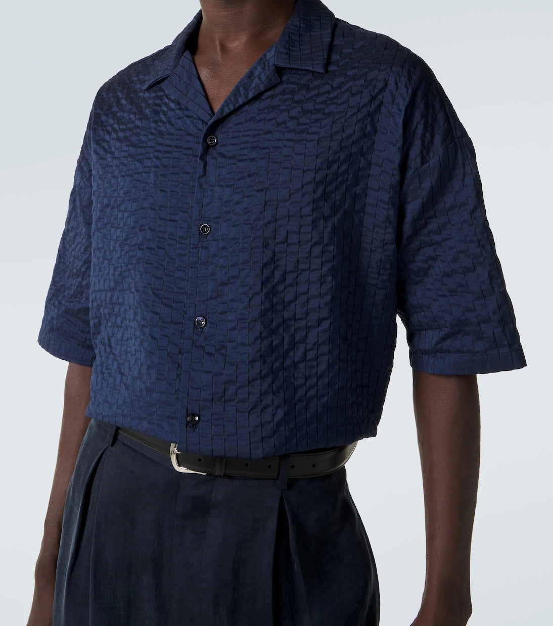Giorgio Armani - Seersucker bowling shirt