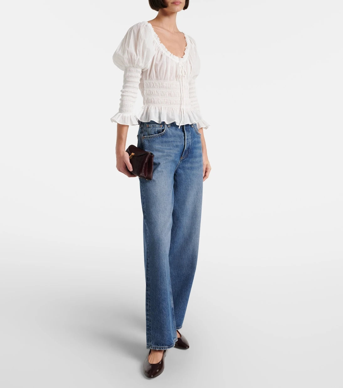 Dôen - Baptisia shirred cotton voile top