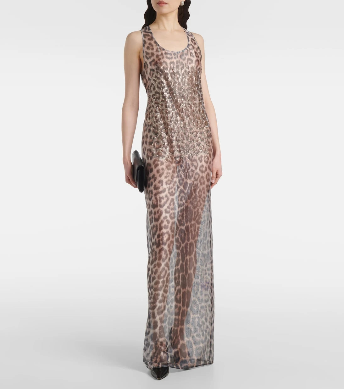 Jacques Wei - Crystal-embellished tulle maxi dress