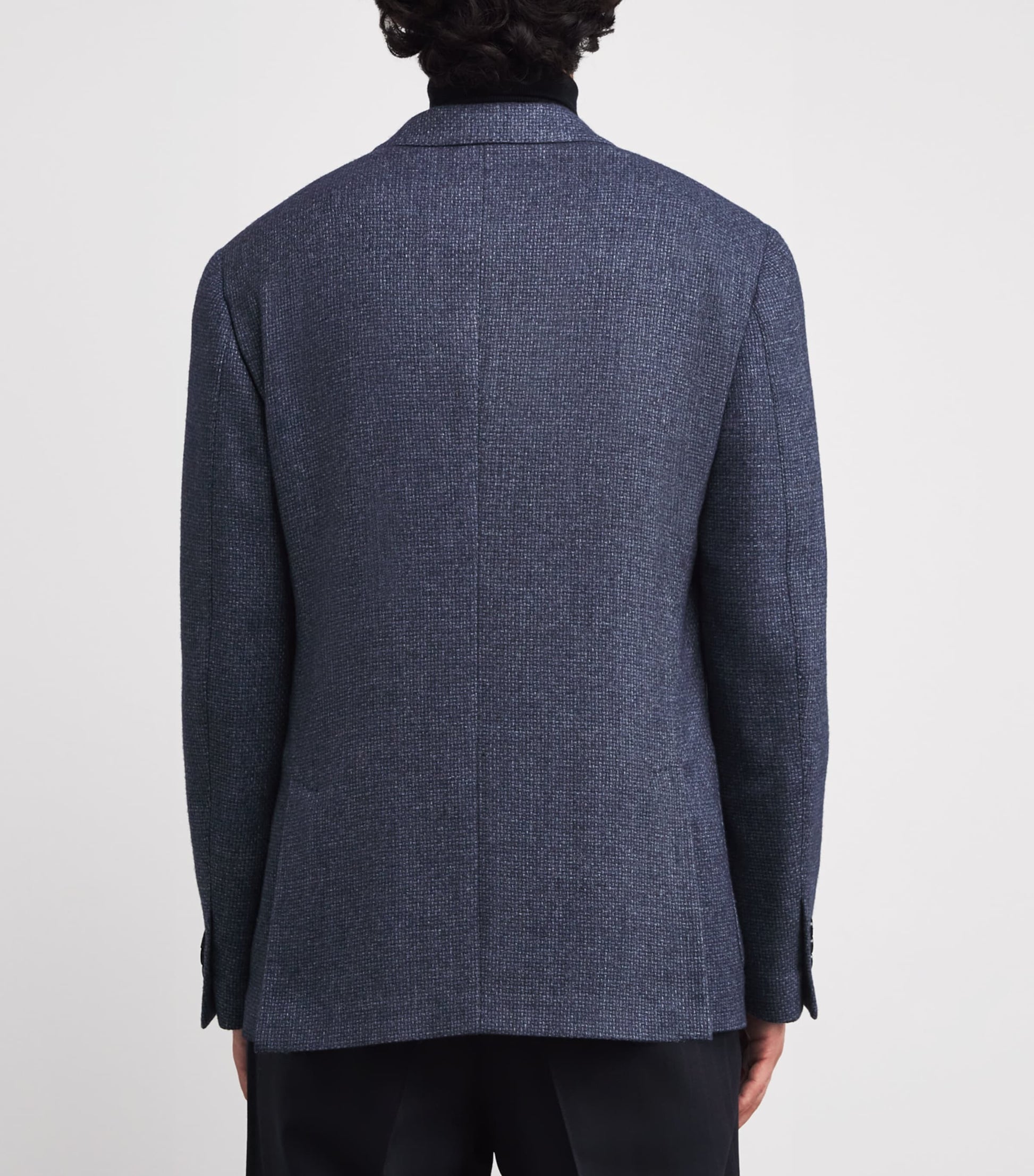 Lardini Navy Woven Single-Breasted Blazer