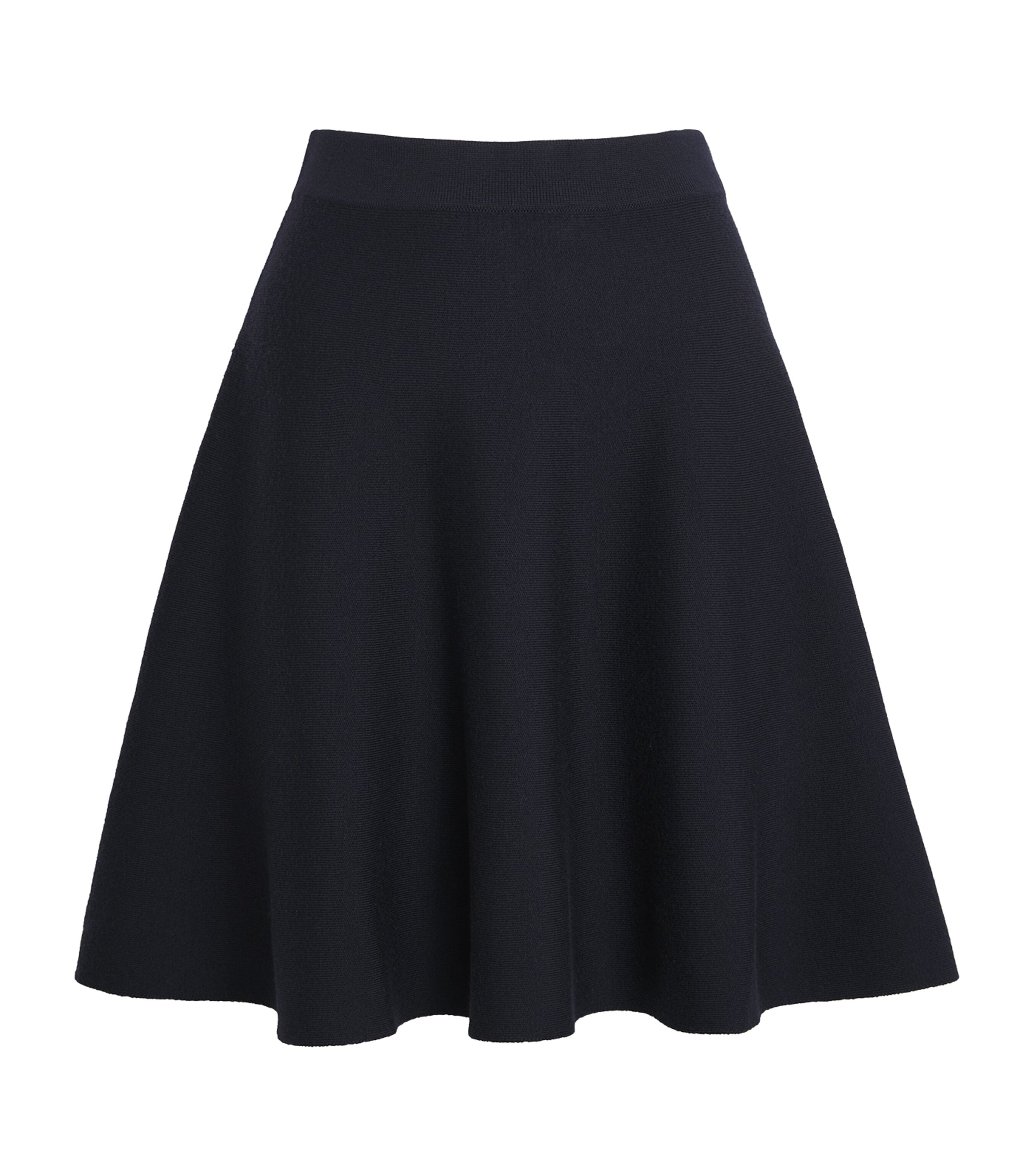 Max Mara Blue Virgin Wool Knit Skirt