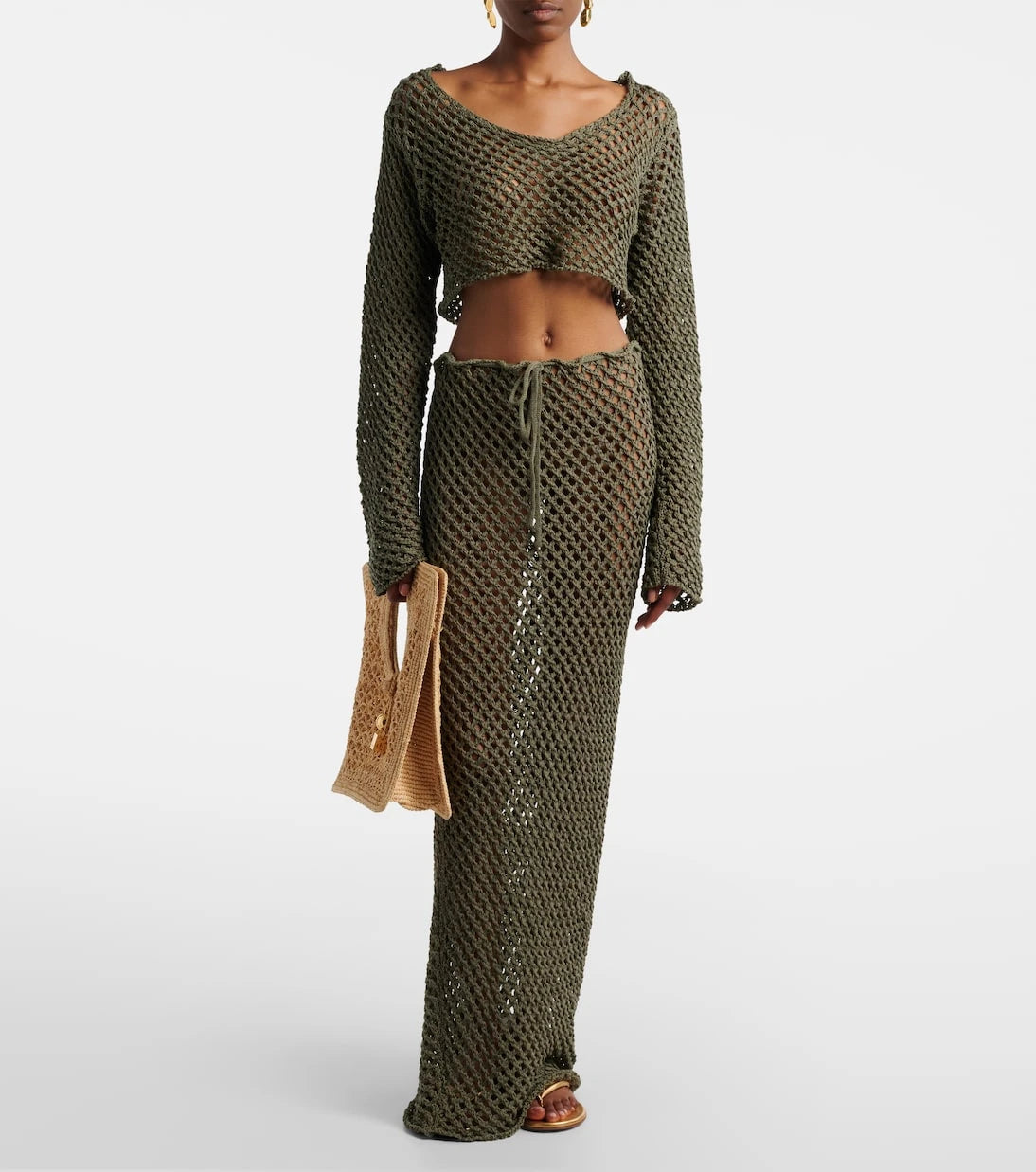 Bananhot - Magen crochet cotton-blend crop top