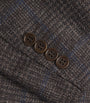 Canali Brown Wool Check Jacquard Blazer