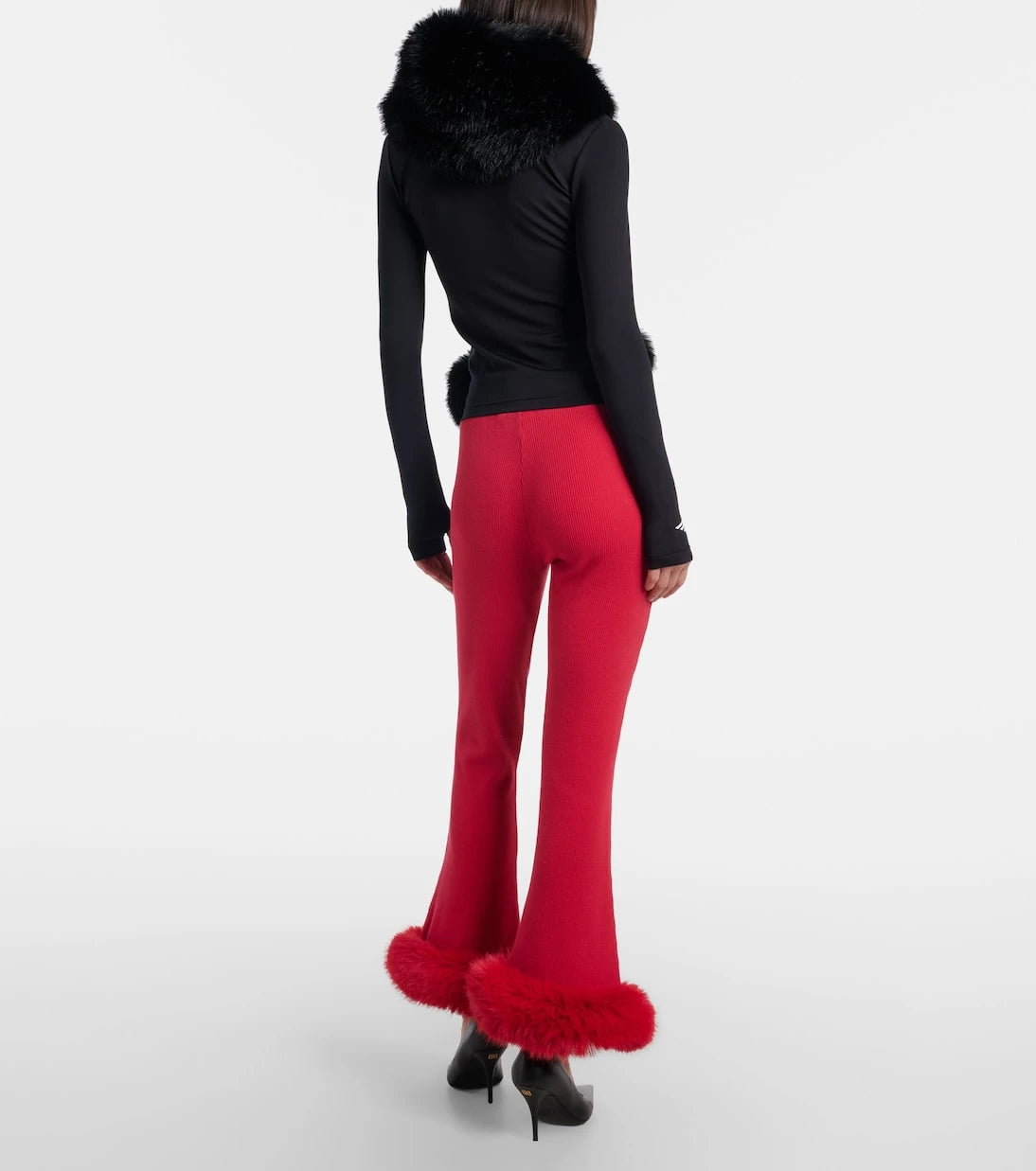 Balenciaga - بنطال كابري قطني بقصة منخفضة الخصر