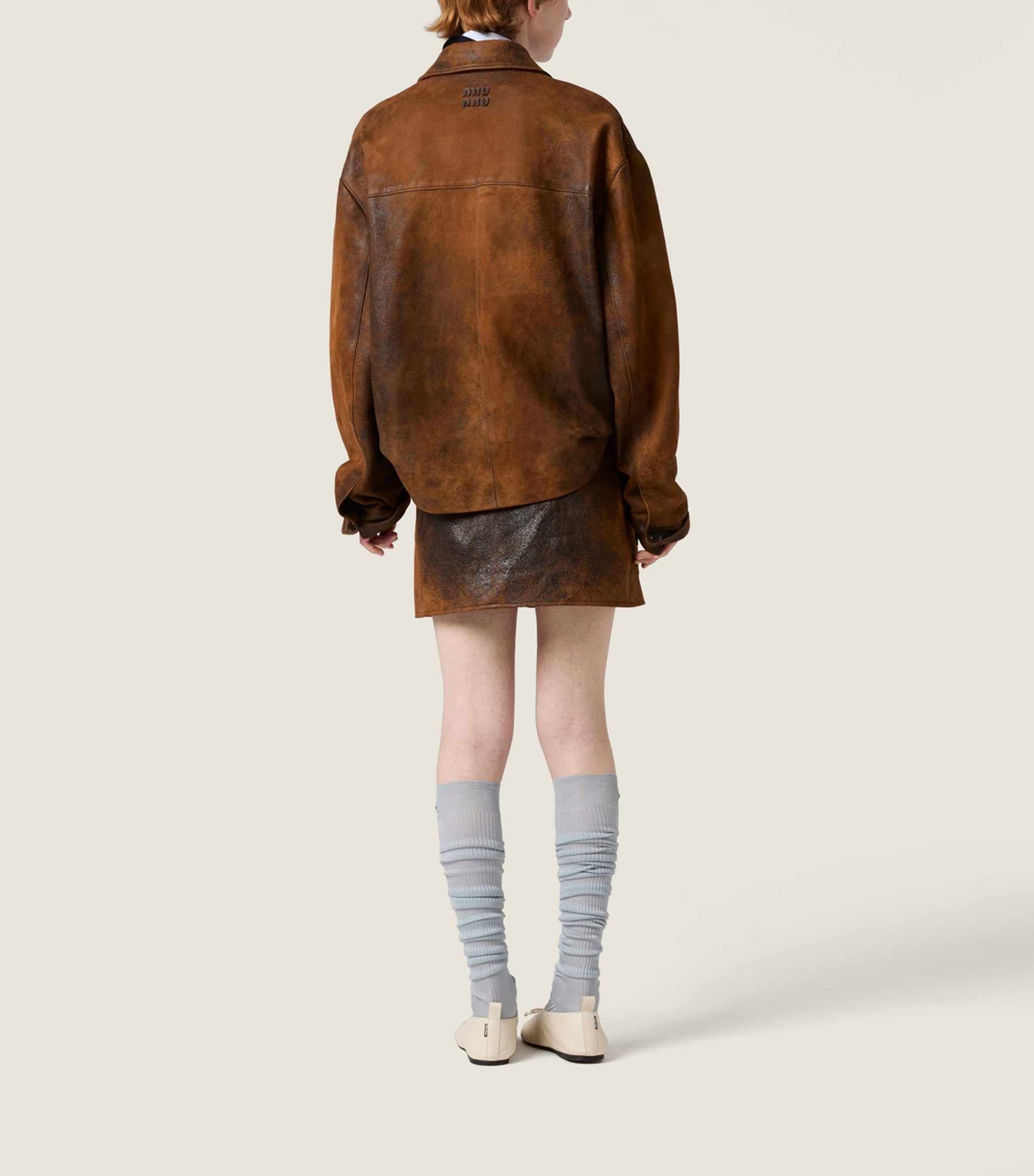 Miu Miu Brown Waxed Suede Jacket