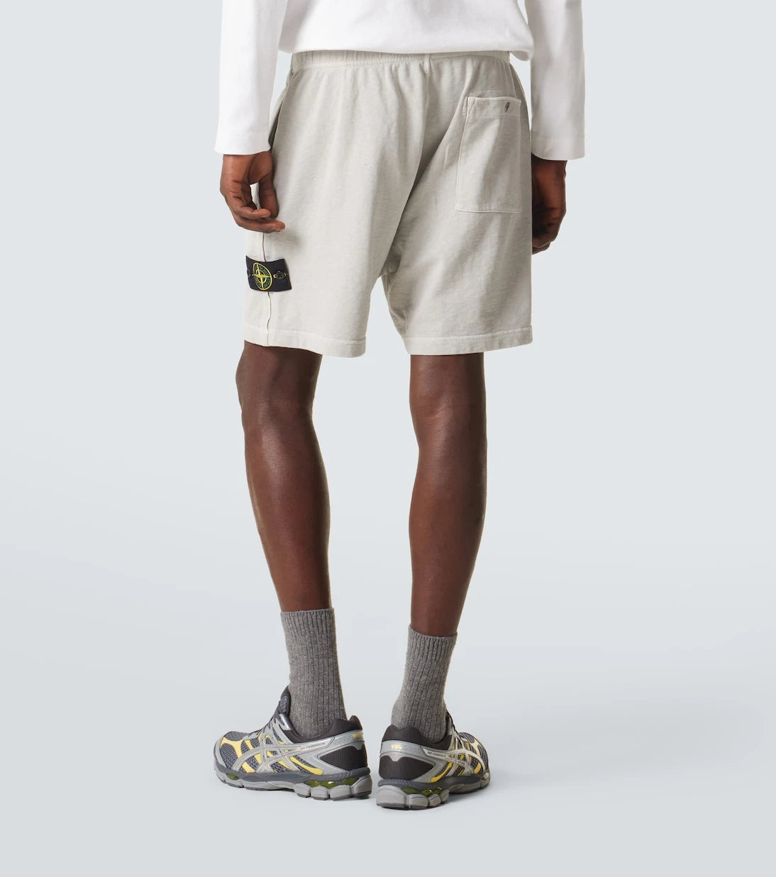 Stone Island - شورت صوف قطني "كومباس"